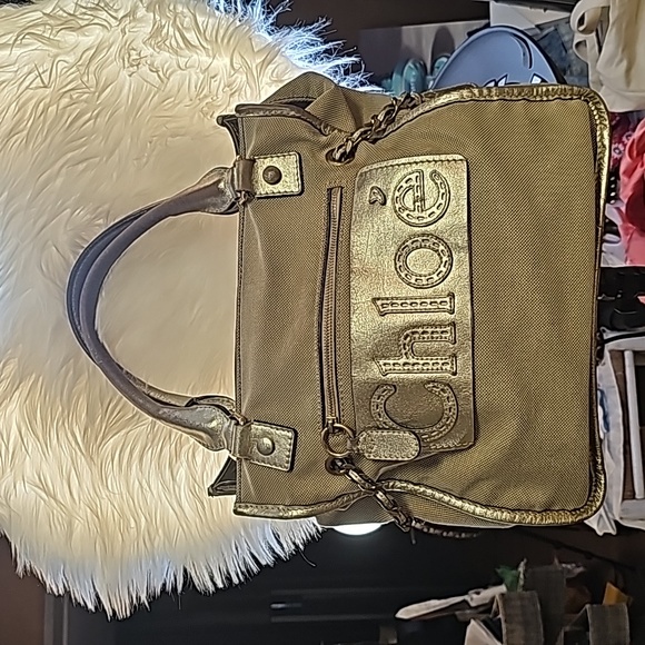 AUTHENTIC CHLOE HARLEY TOTE BAG CANVAS/BLUELEATHER - Picture 16 of 16